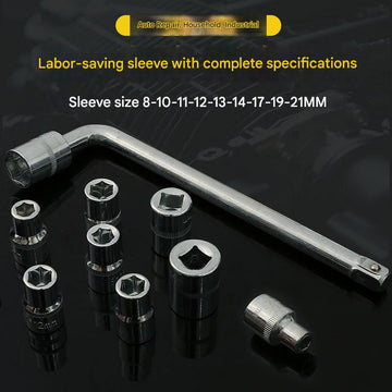 Two 10 - piece L - shaped socket wrench sets - 1/2" drive chrome vanadium steel with metric sockets and housings(gray) - RnR Galore