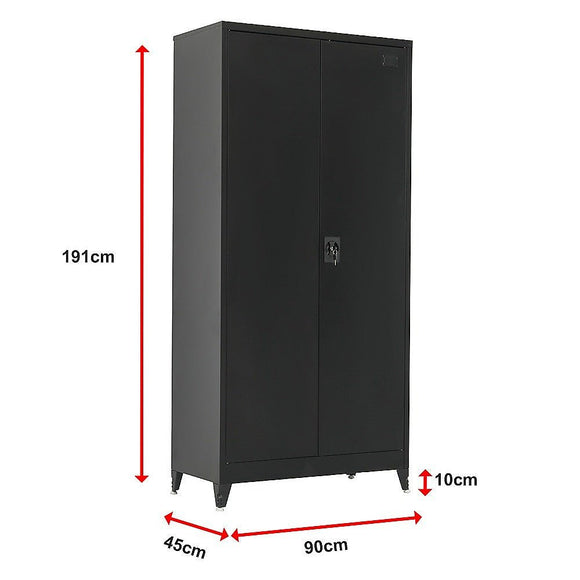 Two - Door Metal Cabinet Shelf Storage for Home Office Gym - RnR Galore