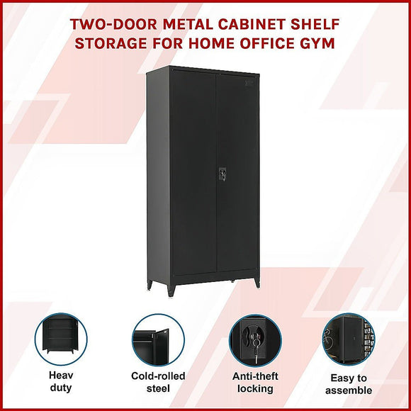 Two - Door Metal Cabinet Shelf Storage for Home Office Gym - RnR Galore