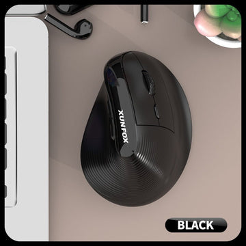 Two Ergonomic Vertical Wireless Mouse - Dual Mode (2.4G & Bluetooth), 5 Adjustable DPI, Silent Clicks, Rechargeable(black) - RnR Galore