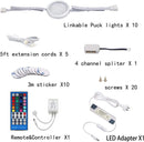Under Counter LED Light Kit, RGBW Under Cabinet Lighting, 10 Packs Colored Cabinet Lights with Wireless 40 - Key IR Dimmable Remote Control (10 Lights) - RnR Galore