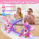 Unicorn remote control car for girls, 360° rotating four - wheel drive stunt remote control car with cute lights, rechargeable toy - children's birthday gift - RnR Galore