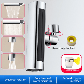 Universal 4 - Mode Kitchen Tap Extender Waterfall Flying Rain Effect 360 Swivel Faucet Aerator Nozzle with Alloy Cap and Adapters Anti - Splash Sink Attachment - RnR Galore