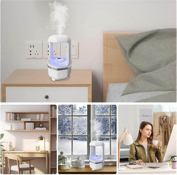 USB Air Humidifier for Bedroom, Small Travel Quiet Humidifier for Office Desk - RnR Galore
