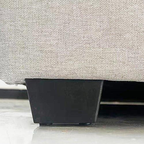 Veronica Bed Frame King Size Winged Grey Linen Fabric Seam Grid Pattern with gas lift plywood metal structure - RnR Galore