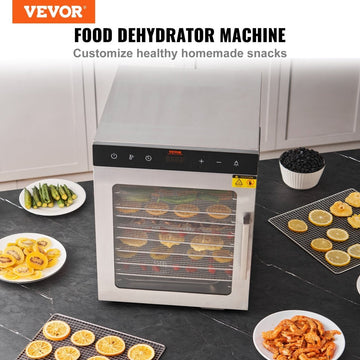 VEVOR 10 Trays Food Dehydrator Machine Stainless Steel 800W Jerky Fruit Drying - RnR Galore