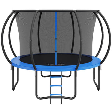 VEVOR 10FT Trampoline, 330 lbs Trampoline with Enclosure Net, Ladder, and Curved Pole, Heavy Duty Trampoline with Jumping Mat and Spring Cover Padding, Outdoor Recreational Trampolines for Kids Adults - RnR Galore