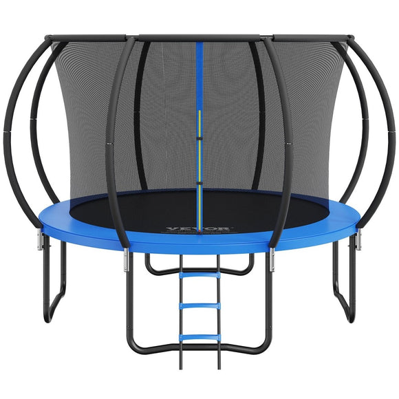 VEVOR 10FT Trampoline, 330 lbs Trampoline with Enclosure Net, Ladder, and Curved Pole, Heavy Duty Trampoline with Jumping Mat and Spring Cover Padding, Outdoor Recreational Trampolines for Kids Adults - RnR Galore