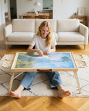 VEVOR 1500 Piece Puzzle Board with Folding Leg Portable Wooden Jigsaw 86x63cm - RnR Galore