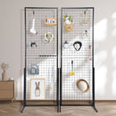 VEVOR 2' x 5.6' Grid Wall Panels Tower, 2 Packs Wire Gridwall Display Racks with T - Base Floorstanding, Double Side Gridwall Panels for Art Craft Shows, Retail Display with Extra Clips and Hooks - RnR Galore