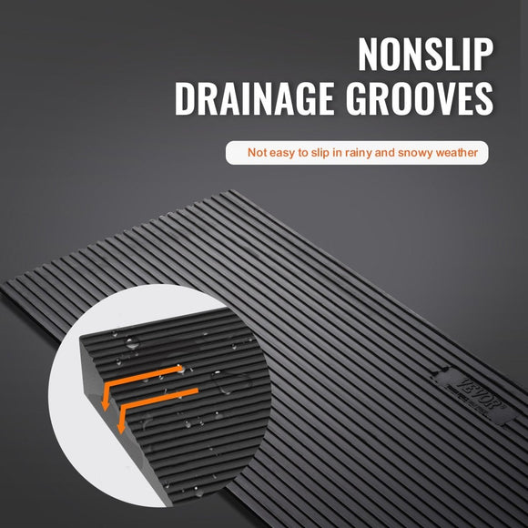 VEVOR 3 cm Rise Cuttable Threshold Ramp for Sweeping Robot, 90 cm Wide Natural Rubber Wheelchair Ramp, Non - Slip Solid Rubber Ramp with Double - Sided Tape for Doorways, Driveways, Bathroom, Smooth Tile - RnR Galore