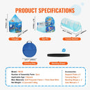 VEVOR 3 in 1 Kids Play Tent with Tunnel, Basketball Hoop for Boys, Girls, Babies and Toddlers, Indoor/Outdoor Pop Up Playhouse with Carrying Bag & Banding Straps Birthday Gifts, Blue Ocean - RnR Galore