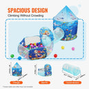 VEVOR 3 in 1 Kids Play Tent with Tunnel, Basketball Hoop for Boys, Girls, Babies and Toddlers, Indoor/Outdoor Pop Up Playhouse with Carrying Bag & Banding Straps Birthday Gifts, Blue Ocean - RnR Galore