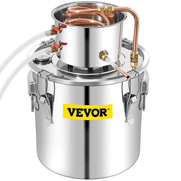 VEVOR 50L Water Alcohol Distiller Copper Moonshinestill Brewing w/ Water Pump - RnR Galore