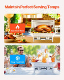 VEVOR 8 Qt 6 Pack Rectangle Chafing Dish Buffet Set Fullsize Pan Stainless Steel - RnR Galore