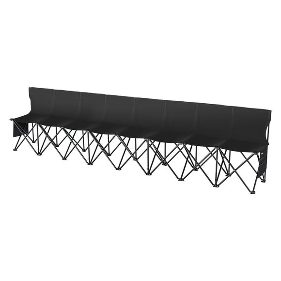 VEVOR 8 Seat Portable Folding Sport Bench Outdoor Camping Chair with Carry Bag - RnR Galore