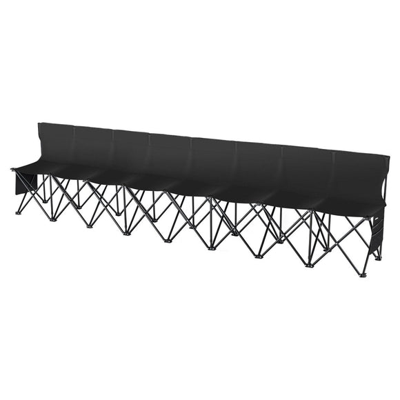 VEVOR 8 Seat Portable Folding Sport Bench Outdoor Camping Chair with Carry Bag - RnR Galore