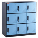 VEVOR 9 Doors Metal Storage Cabinet Employees Steel Storage Cabinet Office Black - RnR Galore