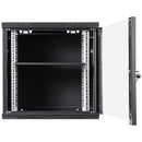 VEVOR 9U Wall Mount Network Server Cabinet, 39.37 cm Deep, Server Rack Cabinet Enclosure, 90.7 kg Max. Ground - mounted Load Capacity, with Locking Glass Door Side Panels, for IT Equipment, A/V Devices - RnR Galore