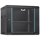 VEVOR 9U Wall Mount Network Server Cabinet, 39.37 cm Deep, Server Rack Cabinet Enclosure, 90.7 kg Max. Ground - mounted Load Capacity, with Locking Glass Door Side Panels, for IT Equipment, A/V Devices - RnR Galore