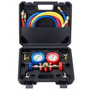 VEVOR AC Gauge Set - 3 Way AC Manifold Gauge Set for R134A R22 R12 R502 Refrigerant, Freon Gauges with 5ft Hoses, Couplers, Can Tap Works on Car Auto Freon Charging and Evacuation - RnR Galore
