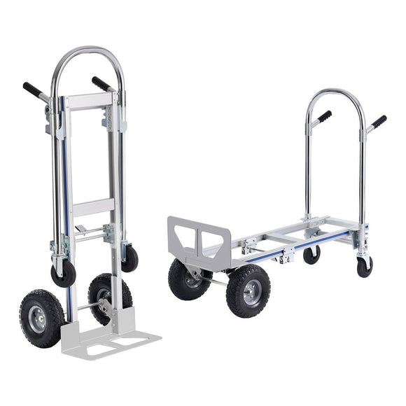 VEVOR Aluminum Hand Truck, 2 in 1, 363 kg Max Load Capacity, Heavy Duty Industrial Convertible Folding Hand Truck and Dolly, Utility Cart Converts from Hand Truck to Platform Cart with Rubber Wheels - RnR Galore