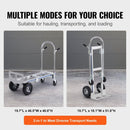VEVOR Aluminum Hand Truck, 2 in 1, 363 kg Max Load Capacity, Heavy Duty Industrial Convertible Folding Hand Truck and Dolly, Utility Cart Converts from Hand Truck to Platform Cart with Rubber Wheels - RnR Galore