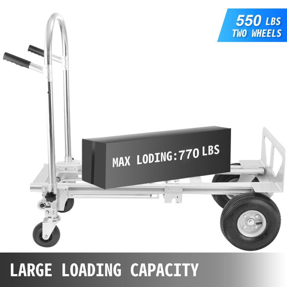 VEVOR Aluminum Hand Truck 3 in 1 Folding Hand Truck Convertible Hand Truck and Dolly - RnR Galore