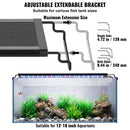 VEVOR Aquarium Light, 14W Full Spectrum Fish Tank Light with 24/7 Natural Mode, Adjustable Timer & 5 - Level Brightness, with Aluminum Alloy Shell Extendable Brackets for 12" - 18" Freshwater Planted Tank - RnR Galore