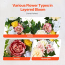 VEVOR Artificial Decorative Wreath 60.96 cm White Pink Yellow Peonies Hydrangeas - RnR Galore