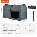 VEVOR Bed Tent, Pongee Fabric, 4 Doors Breathable Dream Tent with 7 mm Fiber Poles on Bed Privacy, Full Size Block out Light Sleeping Bed Canopy, Fit for Kids Playhouse and Adults Sleeping Tent - RnR Galore