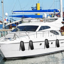 VEVOR Boat Fenders, 10" x 28" Ribbed Fender, 4 Pack Boat Bumpers, Hole Through Middle Ribbed Inflatable Boat Fender with 4 Ropes, for Pontoon Boat Sailboat, Ski Boat, Black - RnR Galore