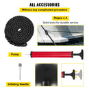 VEVOR Boat Fenders, 10" x 28" Ribbed Fender, 4 Pack Boat Bumpers, Hole Through Middle Ribbed Inflatable Boat Fender with 4 Ropes, for Pontoon Boat Sailboat, Ski Boat, Black - RnR Galore