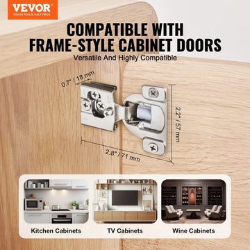VEVOR Cabinet Door Hinges 50 Packs Partial Overlay Soft Close for Framed Type - RnR Galore