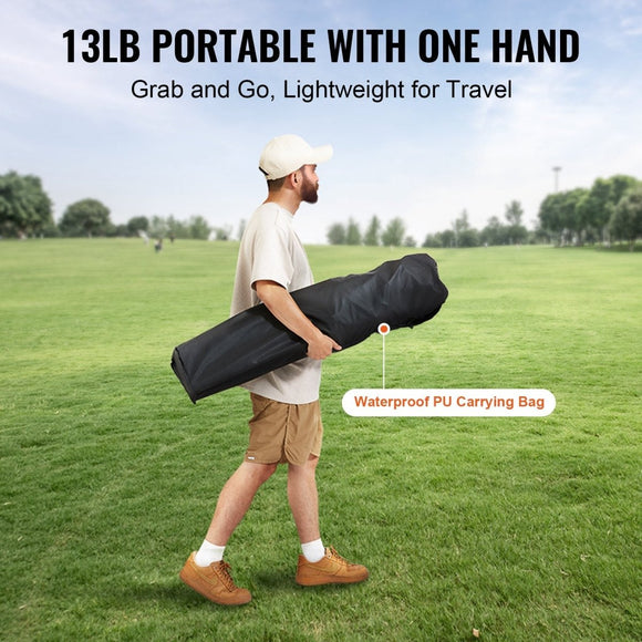 VEVOR Camping Folding Chair for Adults, Portable Heavy Duty Outdoor Quad Lumbar Back Padded Arm Chairs with Side Pockets, Cup Holder and Cooler Bag for Beach, Lawn, Picnic, Fishing, Backpacking, Black - RnR Galore