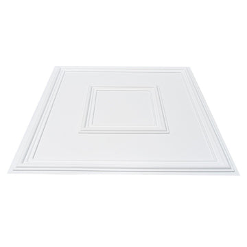 VEVOR Ceiling Tiles 12 - Pack 24 x 24 in PVC Easy Installation White Geometric - RnR Galore