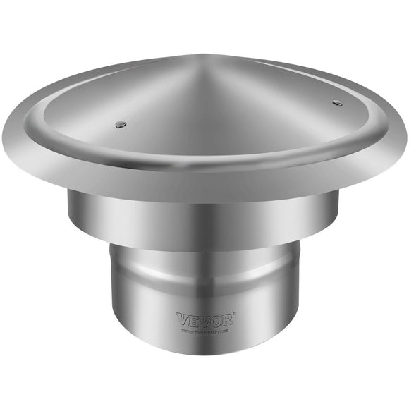 VEVOR Chimney Cap 6 - inch 304 Stainless Steel Round Roof Rain Cap Cover Silver - RnR Galore