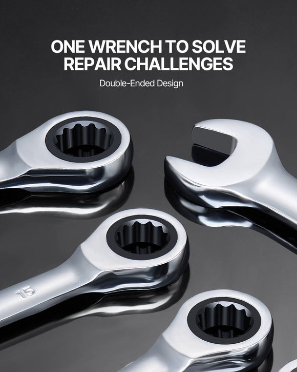 VEVOR Combination Wrench Set 8 - Piece Metric 8 mm to 19 mm with Organizer Rack - RnR Galore