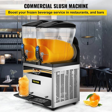 VEVOR Commercial Slush Machine Margarita Slush Maker 2x15L Frozen Drink Machine - RnR Galore