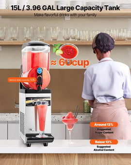 VEVOR Commercial Slushy Machine 15L Margarita Smoothie Frozen Drink Maker - RnR Galore