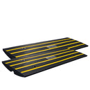 VEVOR Curb Ramp, 2 Pack, 6.5 cm Rise, Rubber Driveway Ramps, Heavy Duty 15 tons Weight Capacity Threshold Ramp, Curbside Bridge Ramps for Loading Dock Garage Sidewalk, Expandable Full Ramp Set - RnR Galore
