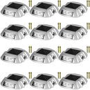 VEVOR Driveway Lights 12 - Pack Solar Driveway Lights Bright White with Screws Solar Deck Lights Outdoor Waterproof Wireless Dock Lights 6 LEDs for Path Warning Garden Walkway Sidewalk Steps - RnR Galore