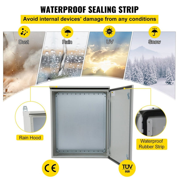 VEVOR Electrical Steel Enclosure Box NEMA 4 Outdoor Enclosure 24 x 24 x 12'' UL - RnR Galore
