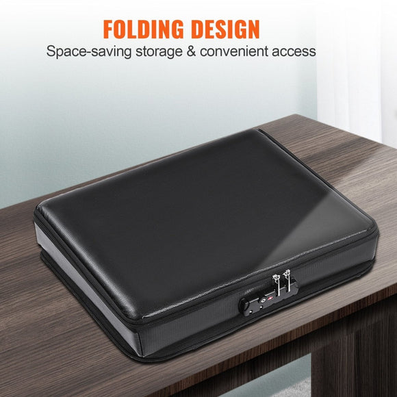 VEVOR Fireproof Document Box, Fireproof Document Bag with Lock 2000_, Fireproof and Waterproof File Box 450x140x315 mm with Zipper & Handle, for Money, Documents, Jewelry and Passport - RnR Galore