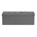 VEVOR Foldable Storage Ottoman Bench, End of Bed Bench with Side Bags, Folding Upholstered Storage Chest Supports 660 lbs, Linen Bed Ottoman with Large Space for Living Room, Bedroom, Entryway, Grey - RnR Galore