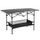 VEVOR Folding Camping Table, Outdoor Portable Side Tables, Lightweight Fold Up Table, Aluminum & Steel Ultra Compact Work Table with Large Storage and Carry Bag, For Beach, Picnic, Travel, 24x16 inch - RnR Galore