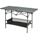 VEVOR Folding Camping Table, Outdoor Portable Side Tables, Lightweight Fold Up Table, Aluminum & Steel Ultra Compact Work Table with Large Storage and Carry Bag, For Beach, Picnic, Travel, 24x16 inch - RnR Galore