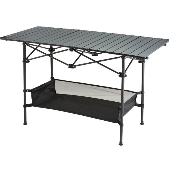 VEVOR Folding Camping Table, Outdoor Portable Side Tables, Lightweight Fold Up Table, Aluminum & Steel Ultra Compact Work Table with Large Storage and Carry Bag, For Beach, Picnic, Travel, 24x16 inch - RnR Galore