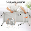 VEVOR Folding Portable Bar Table, Tradeshow Podium Table for Indoor, Outdoor, Party, Picnic, Exhibition, Includes Carrying Case, Storage Shelf and Black Skirt, 38.39" x 15.16" x 34.25“ - RnR Galore