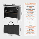 VEVOR Folding Portable Bar Table, Tradeshow Podium Table for Indoor, Outdoor, Party, Picnic, Exhibition, Includes Carrying Case, Storage Shelf and Black Skirt, 38.39" x 15.16" x 34.25“ - RnR Galore